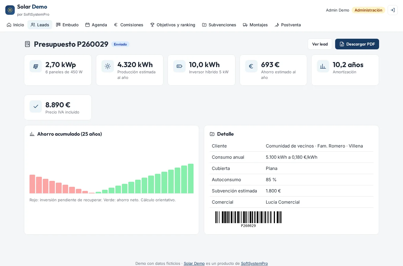 Estudio de ahorro con amortización
